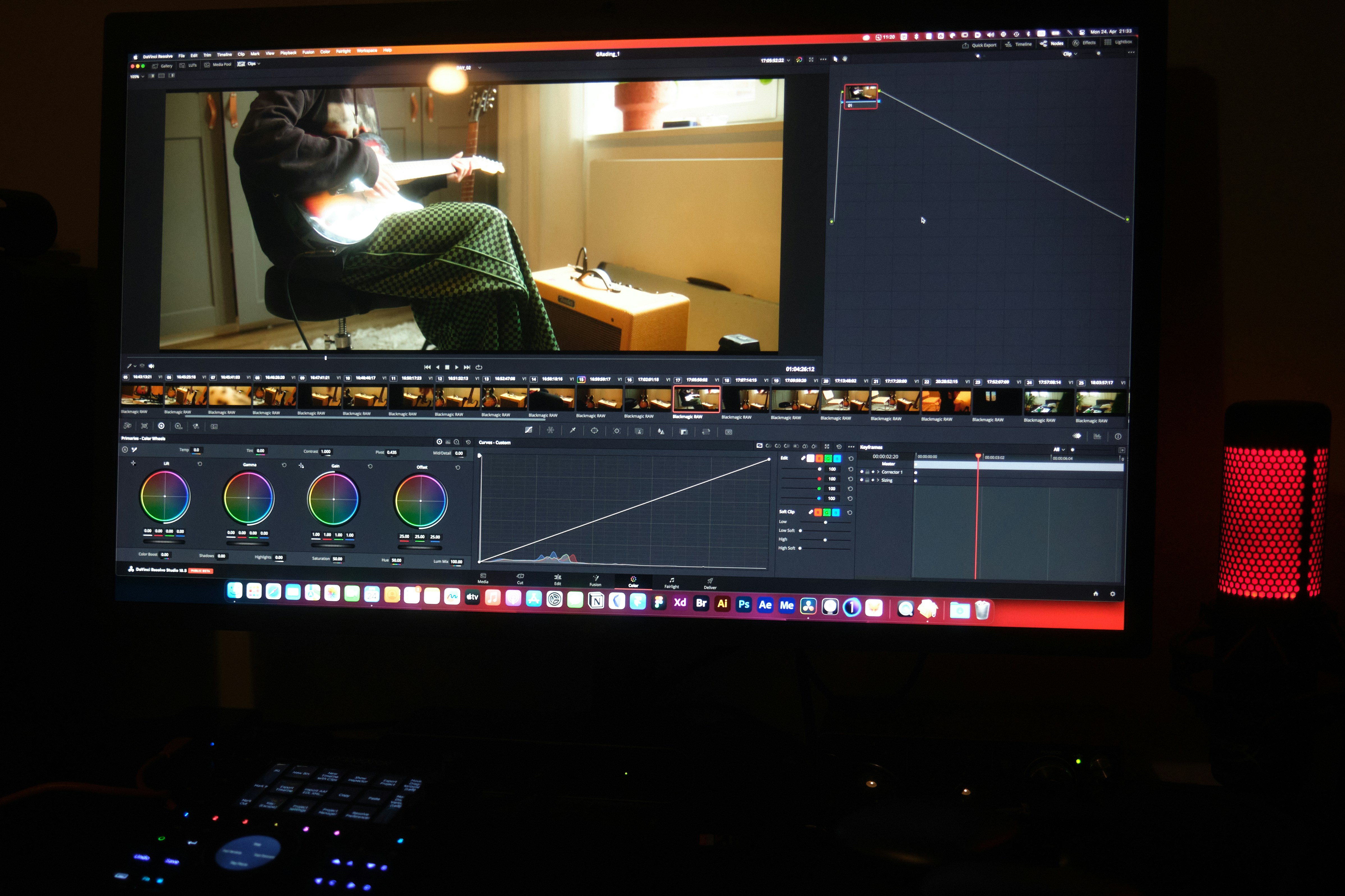 DaVinci Resolve and Loupedeck Color Grading by Magic Trick a computer screen with a picture of a person on it