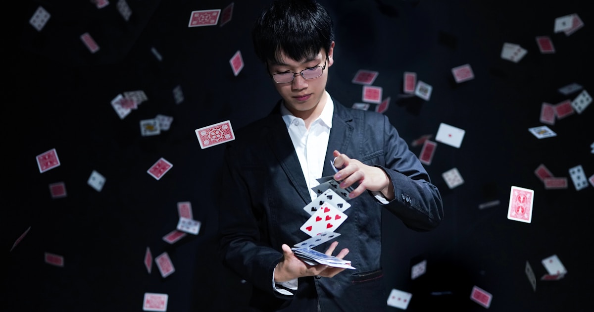 man playing cards