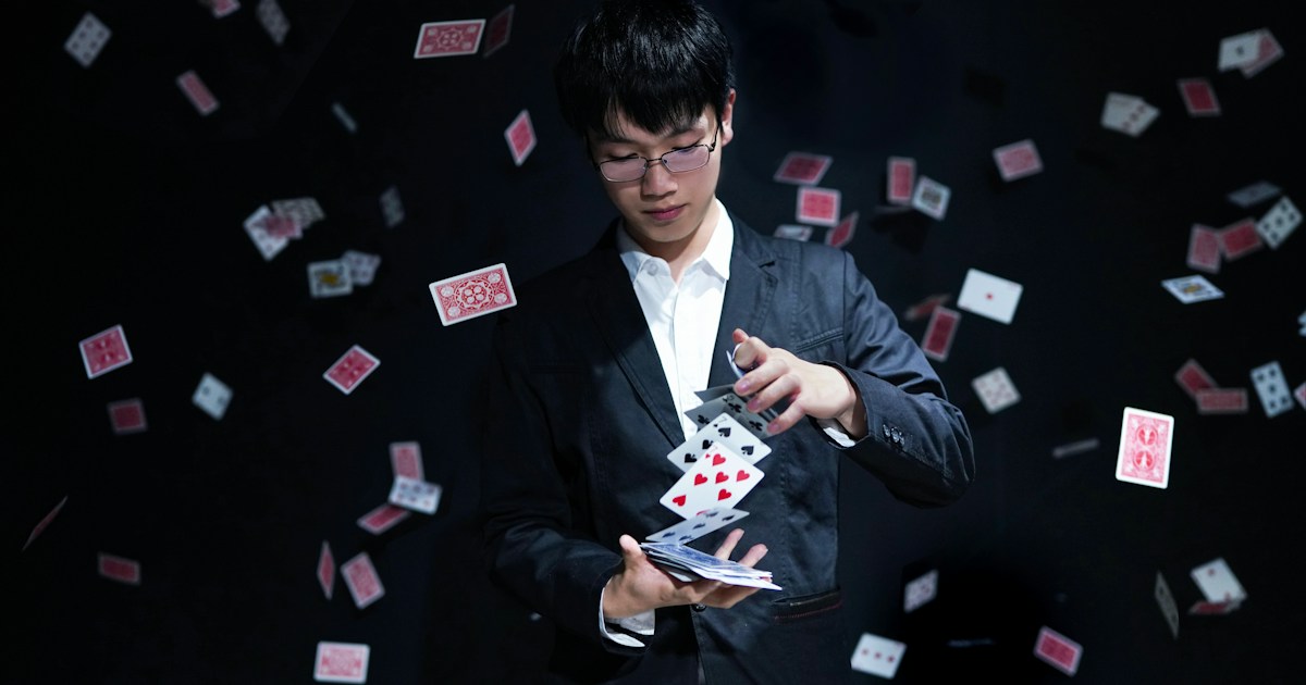 man playing cards